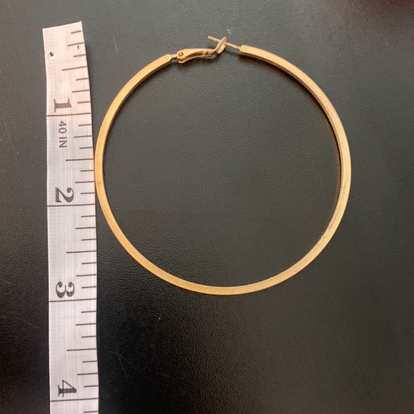 Matte Gold Hoops - Picture 3 of 4